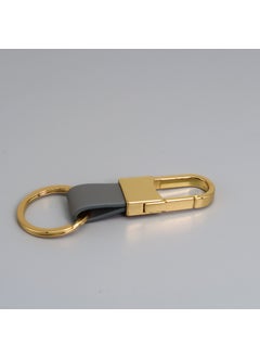 Metal Leather Car Keychain Custom Engraved Logogold generation gray gold generation gray