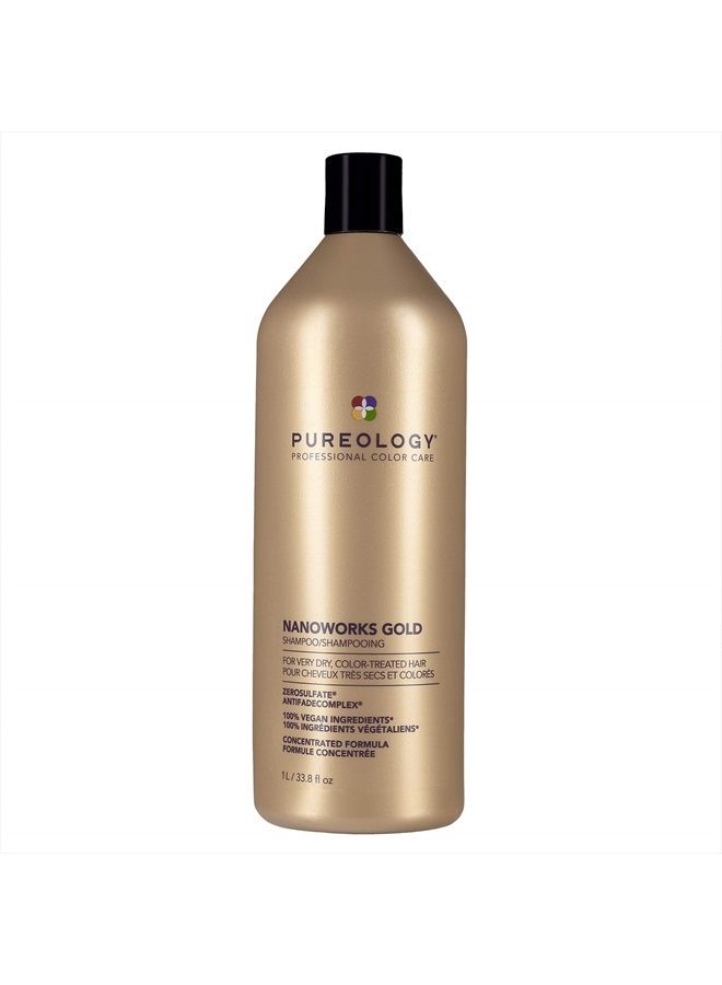PUREOLOGY Nanoworks Gold Shampoo | For Very Dry, Color-Treated Hair | Renews Softness & Shine | Sulfate-Free | Vegan - Image 1