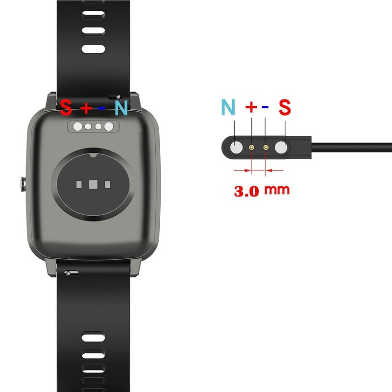 Mailink Smartwatch Charger, Magnetic Charging Cable for IDW13/15/16/17/19/21/23/25/26/28, ID208, GTX20, Replacement USB Magnetic Charger Compatible with VeryFit/VeryFitPro App Models Smart watch,, Black - Image 4