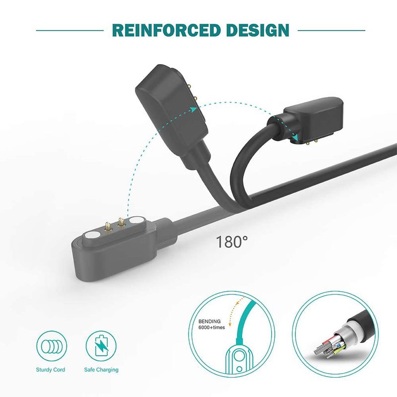 Mailink Smartwatch Charger, Magnetic Charging Cable for IDW13/15/16/17/19/21/23/25/26/28, ID208, GTX20, Replacement USB Magnetic Charger Compatible with VeryFit/VeryFitPro App Models Smart watch,, Black - Image 5