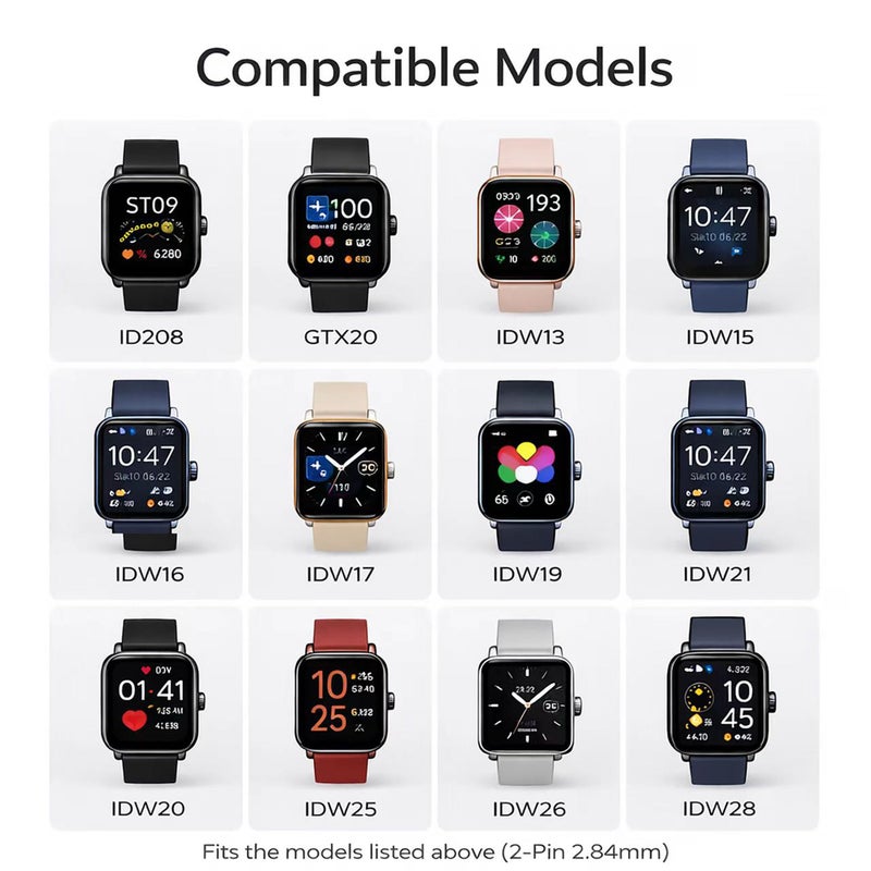 Mailink Smartwatch Charger, Magnetic Charging Cable for IDW13/15/16/17/19/21/23/25/26/28, ID208, GTX20, Replacement USB Magnetic Charger Compatible with VeryFit/VeryFitPro App Models Smart watch,, Black - Image 3