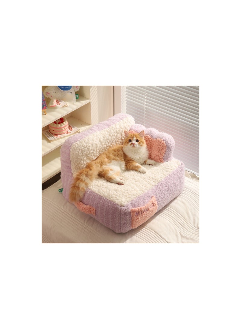 وسادات قطنية فاخرة سميكة للنوم العميق على شكل كعكة قطة لطيفة، أسرّة نوم عميقة للكلاب الصغيرة والجراء والقطط الصغيرة، مستلزمات الحيوانات الأليفة - Image 1