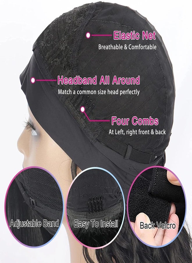 Aiterina Headband Wig Human Hair Straight Virgin Brazilian Machine Made Wigs None Lace Front Wigs Glueless Human Hair Wig for Black Women 150% Density Natural Color 16 Inch - Image 4