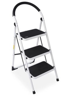 High Quality 3 Step Stool Folding Step Stool for Adults, Portable Small Step Ladder with Hand Grip and Wide Pedal for Kitchen Color May Vary