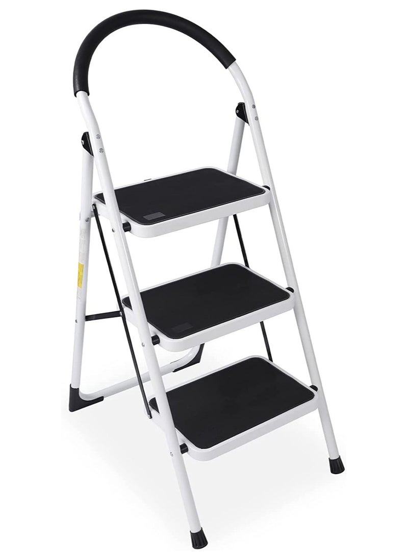 Generic - High Quality 3 Step Stool Folding Step Stool for Adults, Portable Small Step Ladder with Hand Grip and Wide Pedal for Kitchen Color May Vary - Image 1