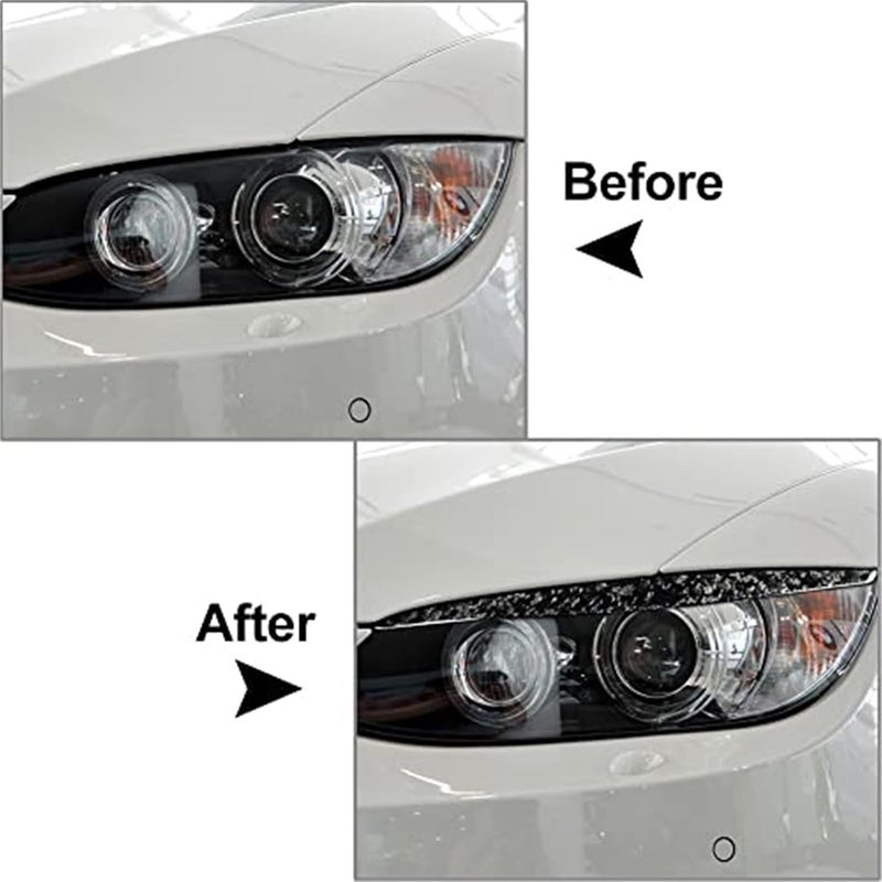 QASULER Carbon Fiber Headlight Eyelid Trim for BMW 3 Series - Image 4