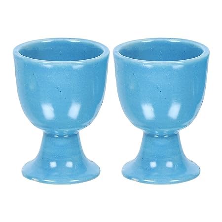 Qimacplus Elevate Your Breakfast Experience Soft Boiled Egg Holder Set Stylish Ceramic Egg Cups Perfect Housewarming Gift Set of 6 (Sky Blue) - Image 2