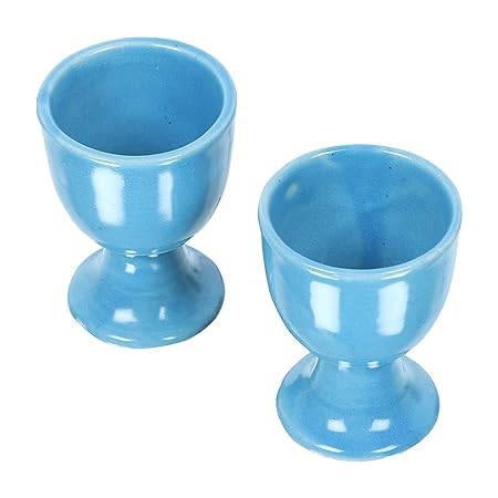 Qimacplus Elevate Your Breakfast Experience Soft Boiled Egg Holder Set Stylish Ceramic Egg Cups Perfect Housewarming Gift Set of 6 (Sky Blue) - Image 3