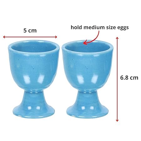 Qimacplus Elevate Your Breakfast Experience Soft Boiled Egg Holder Set Stylish Ceramic Egg Cups Perfect Housewarming Gift Set of 6 (Sky Blue) - Image 5