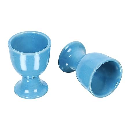 Qimacplus Elevate Your Breakfast Experience Soft Boiled Egg Holder Set Stylish Ceramic Egg Cups Perfect Housewarming Gift Set of 6 (Sky Blue) - Image 4