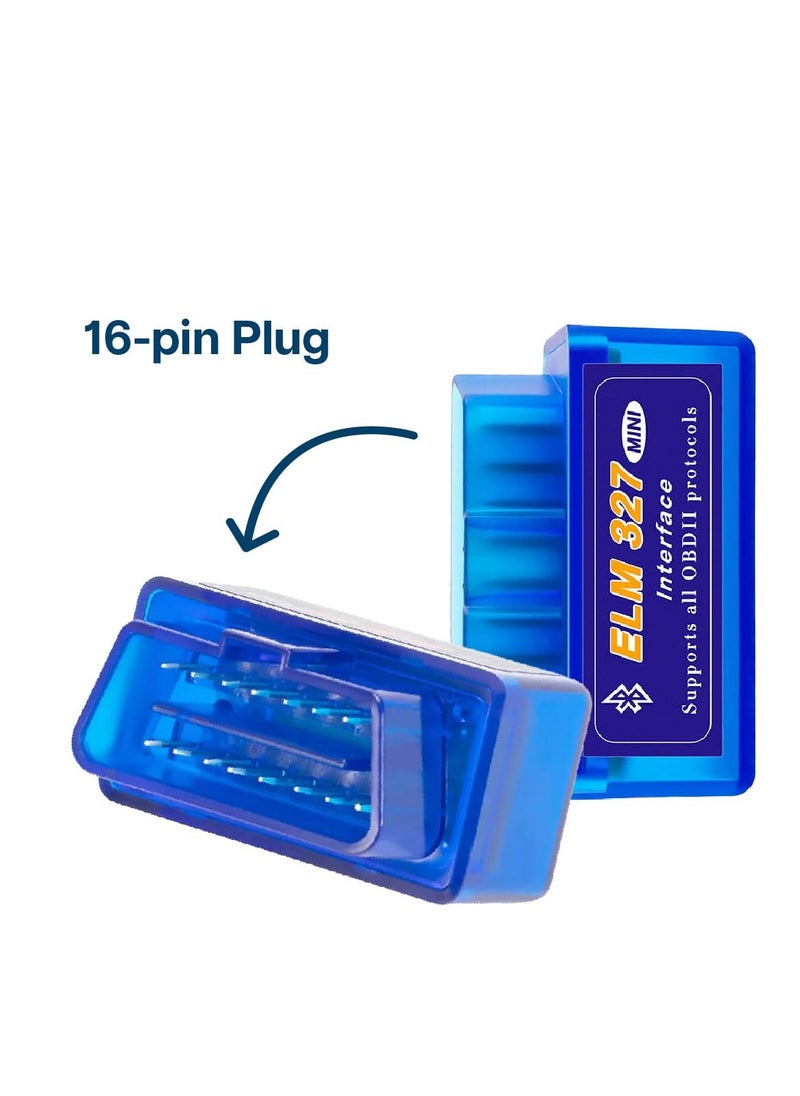 Bluetooth OBD2 Car Scanner for iOS, iPhone, iPad & Android - Wireless Diagnostic Tool, Mini V2.1 Code Reader for Check Engine & Error Message Clearing