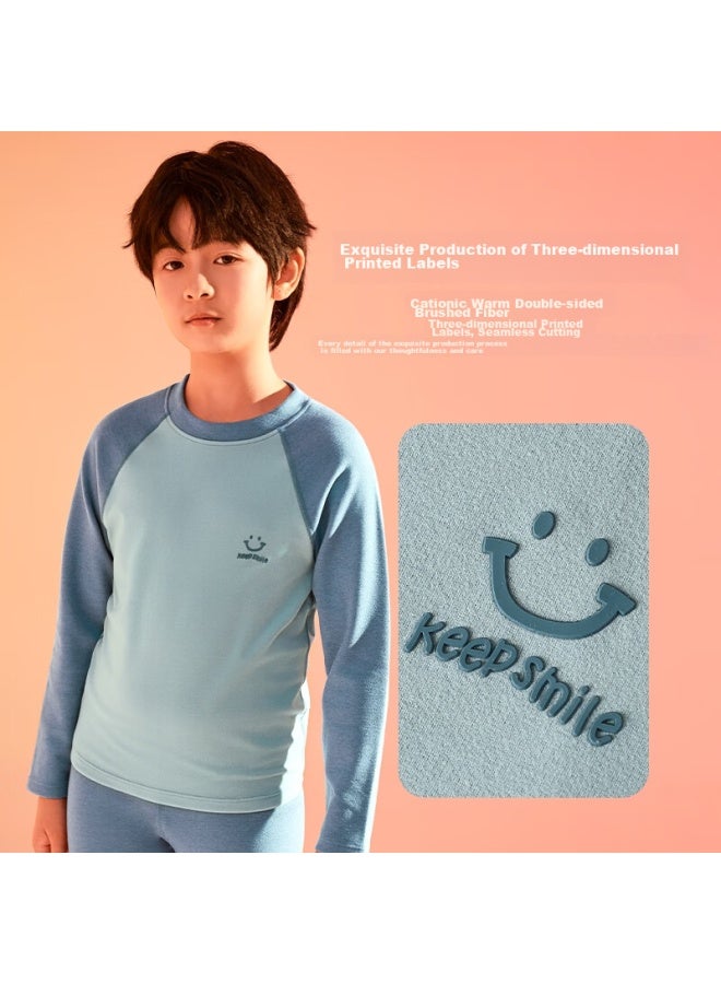 Snow Kapok Bingxue Mumian Children's Thermal Underwear Set, Boys' Autumn And Winter Undershirt And Pants, Thin Style, For Older Children And Teenagers, Base Layer, Two-piece Set  - Image 4
