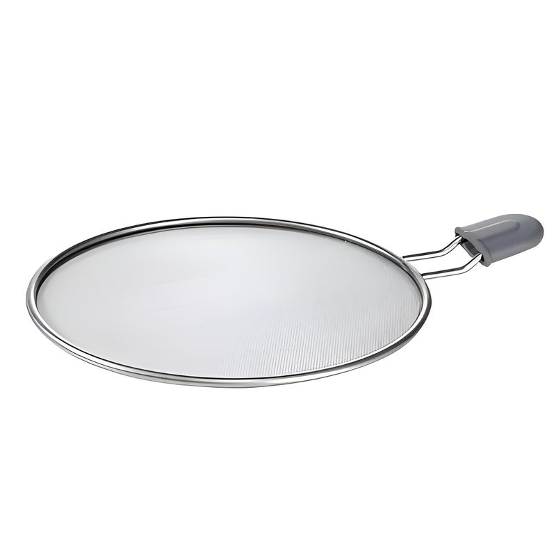 Cooking Lid - 34cm Stainless Steel Mesh Splatter Screen, Oil Resistant Splash Guard with Folding Handle, Heat-Proof Pan Cover for Frying, Practical Kitchen Tool for Safe Cooking, Prevents OilMess, Eas - Image 4