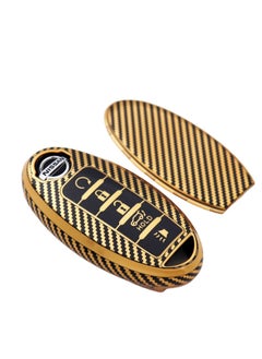 OUYoo OUYoo For Nissan Key Fob Cover pecial Soft TPU Key Case Key Shell for Nissan Infiniti X-Trail Rogue Altima Quest Pathfinder Sentra Patrol CIMA Fuga Armada Teana Murano Key Cover 5 Buttons（Gold）  - Image 3