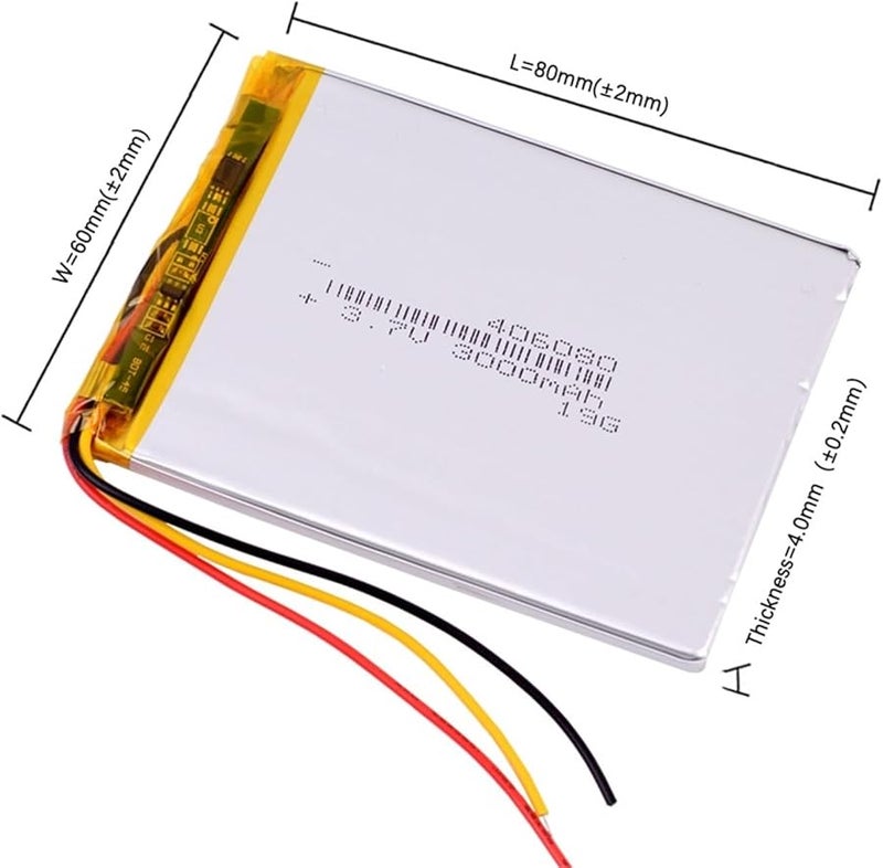 3.7V 3000mAh 3Line 406080 Lithium Polymer Battery 1PCS - Image 3