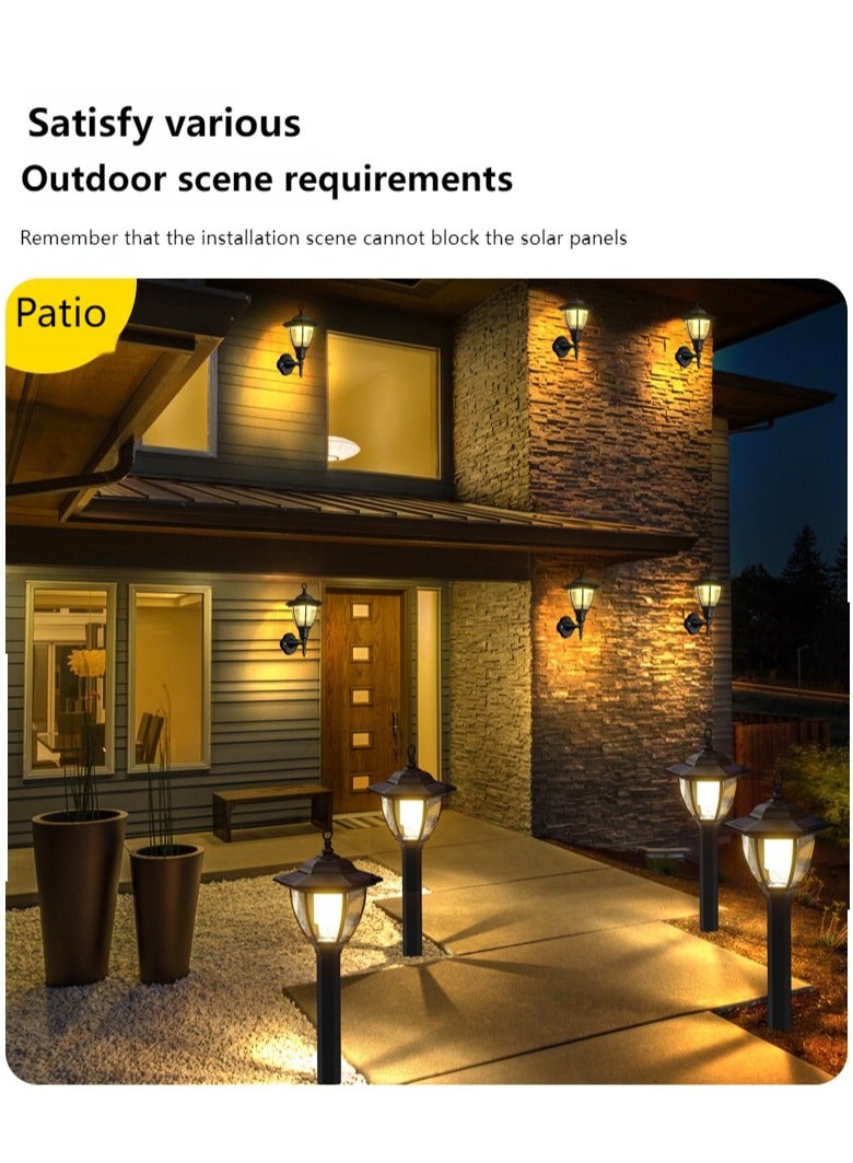 ARNOTEC Wall Lamp - Waterproof Solar LED Hexagonal Light Lamp 2W Exterior Sconce Lantern Light Auto ON/Off at Night for Outdoor Landscape Garden Fence Yard  2 Pack(White light)  - Image 3