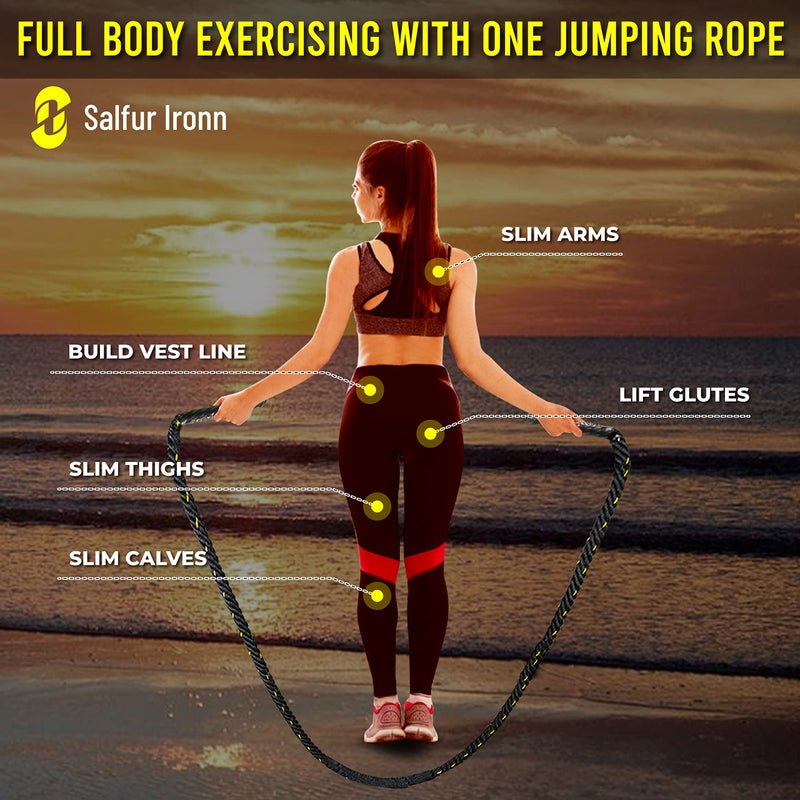 Weighted Jump Rope Heavy Jump Rope Weight Jumprope to Improve Muscle Strength and Endurance Durable Jumping Rope Modern Fitness Jump Ropes for Home Gym Workout - Image 4