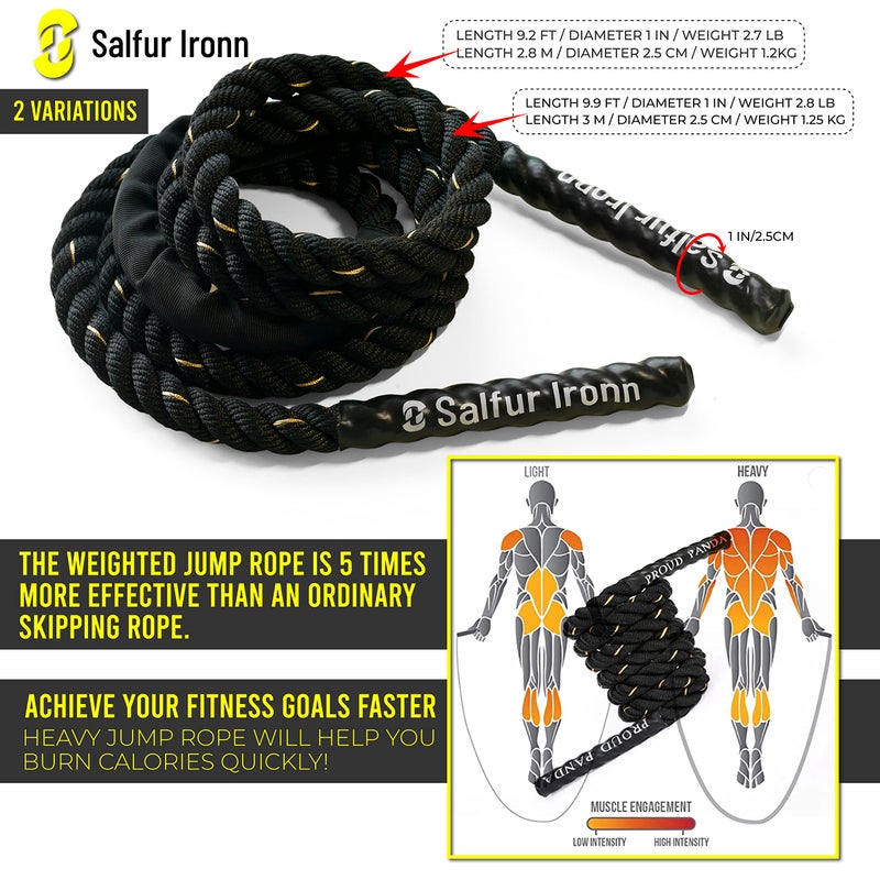 Weighted Jump Rope Heavy Jump Rope Weight Jumprope to Improve Muscle Strength and Endurance Durable Jumping Rope Modern Fitness Jump Ropes for Home Gym Workout - Image 3