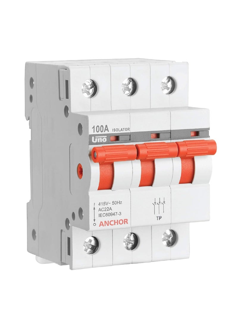Anchor Anchor by Panasonic 98098 Uno Series 125 Ampere TP Isolator White 