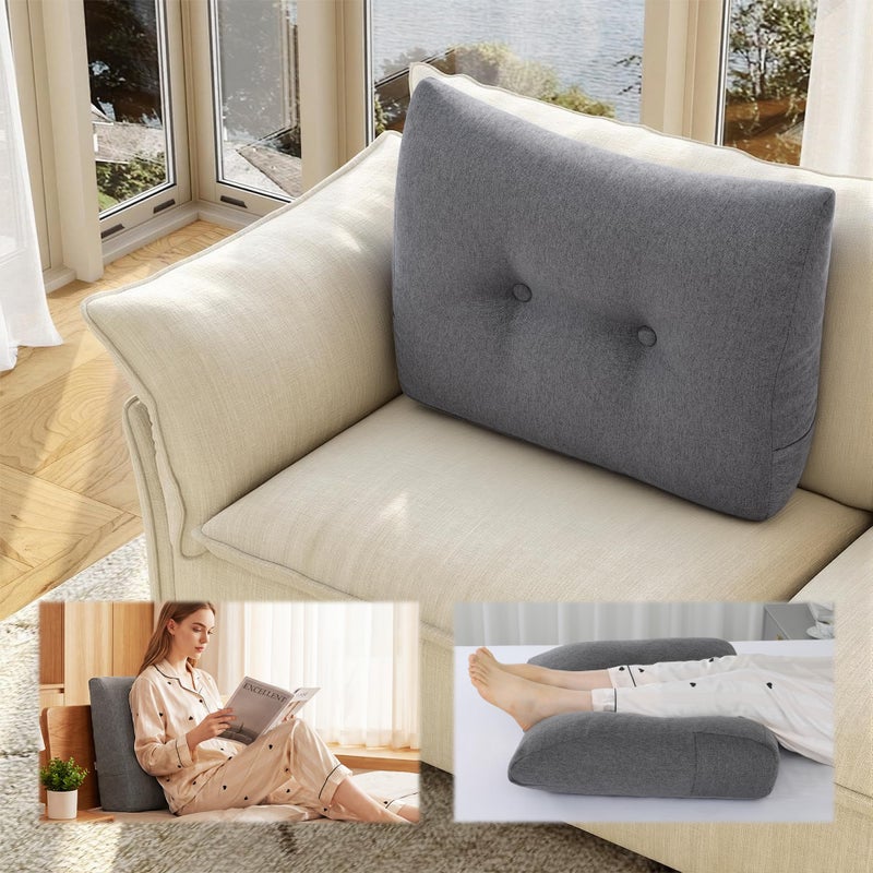 ROYALAY Back Support for Couch Sitting, Memory Foam Back Cushion for Couch, Back Rest Pillow for Sitting in Bed, Wedge Reading Pillow for Sofa - Image 1