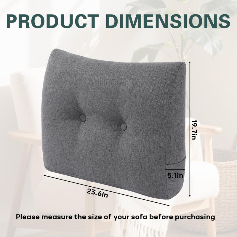 ROYALAY Back Support for Couch Sitting, Memory Foam Back Cushion for Couch, Back Rest Pillow for Sitting in Bed, Wedge Reading Pillow for Sofa - Image 2