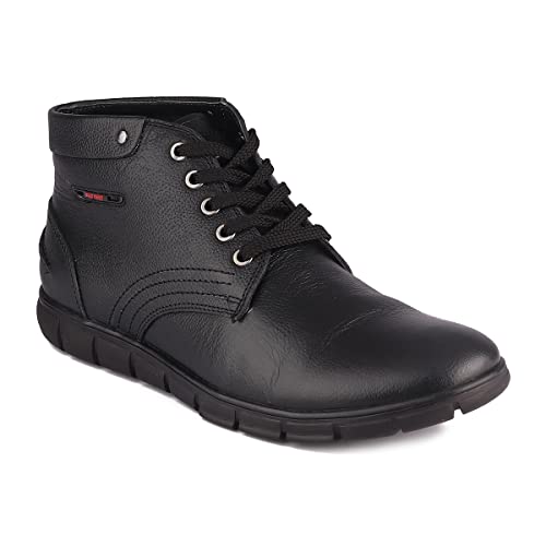 Red Chief Genuine Leather Casual Boots for Men | Rugged & Stylish Everyday Footwear | Black | RC3508 - Image 1