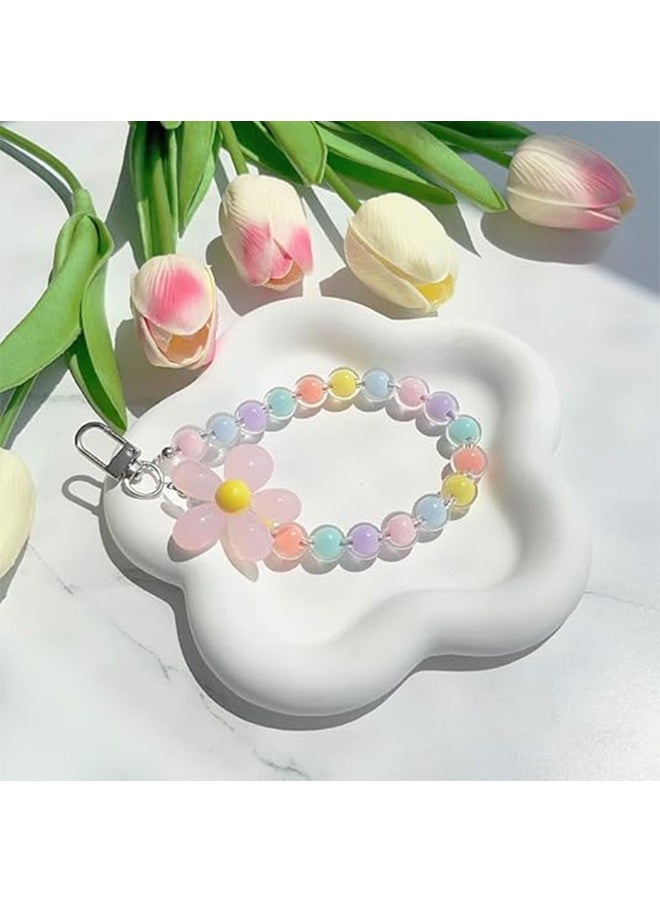 Colorful Flower Beaded Phone Lanyard - Delicate and Elegant Flower Accessory Phone Chain - Image 3