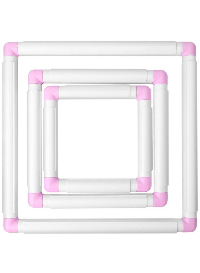 بليلي 3 قطع من أطواق التطريز المربعة البلاستيكية ذات الغرز المتقاطعة إطار مشبك بلاستيكي لإطارات التطريز والتطريز (6X6 بوصة، 8X8 بوصة، 11X11 بوصة)... - Image 1