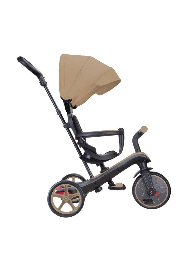 Globber Explorer 4-in-1 Foldable Trike (Taupe) - Image 2