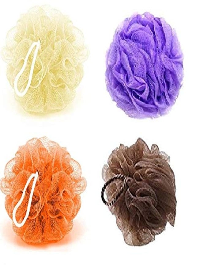 Moira Mesh Bath Loofah for Men and Women (Orange; Peach; Purple and Brown; 35 g) - Set of 4 - Image 1