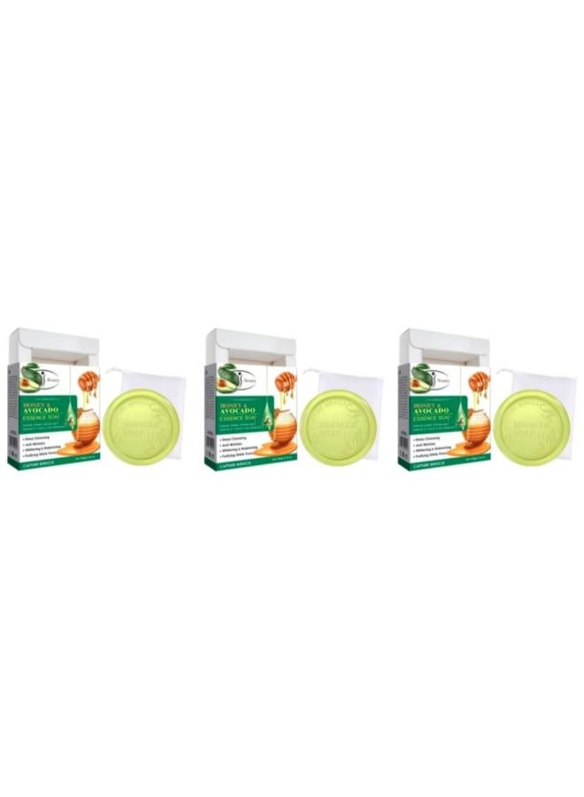 AICHUN 3 pieces of soap with honey extract and avocado 100 g - Image 1