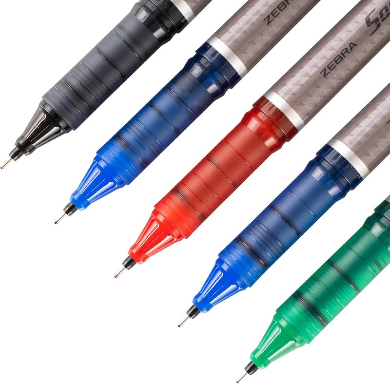 Zebra Technologies Zebra Sonicball NT7 Liquid Ink Pens, 0.7mm Needle Tip, 5 Pack, Assorted Colors - Image 3