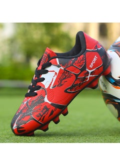 Boys Low-Cut Soccer Cleats for Training Red (Spike)