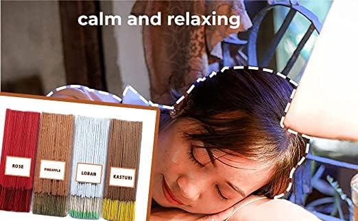 Original Agarbatti for Pooja Fragnance Incense Stick for Puja Mediatation and Negative Energy Remover 400gm | Agarbatti Meditation | Dhoop Batti for Puja (Rose+Kasturi+Loban+Pineapple) - Image 2