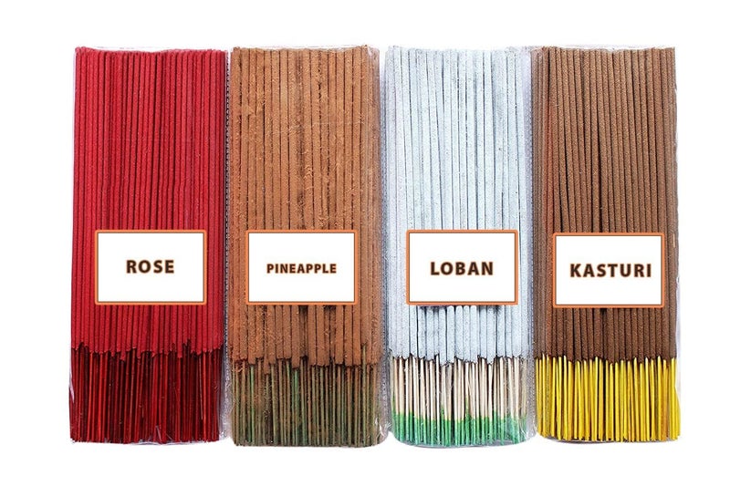 Original Agarbatti for Pooja Fragnance Incense Stick for Puja Mediatation and Negative Energy Remover 400gm | Agarbatti Meditation | Dhoop Batti for Puja (Rose+Kasturi+Loban+Pineapple) - Image 1
