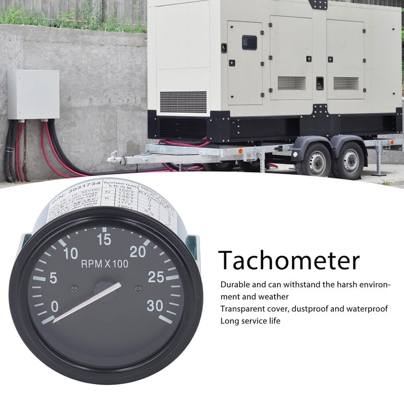 Engine Tachometer 3031734 RPM Meter Oil Pressure Indicator 10 32VDC 0 to 3000RPM for Generator Set Instrument Box - Image 2