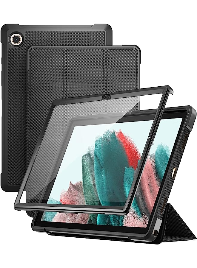 Procases Galaxy Tab A8 Case 10.5 Inch 2022, Tri-Fold Full-Body Stand Case With Built-In Screen Protector Shockproof Tpu Smart Cover For Galaxy Tab A8 Tablet (Sm-X200/X205/207) 2022 Release –Black - Image 1