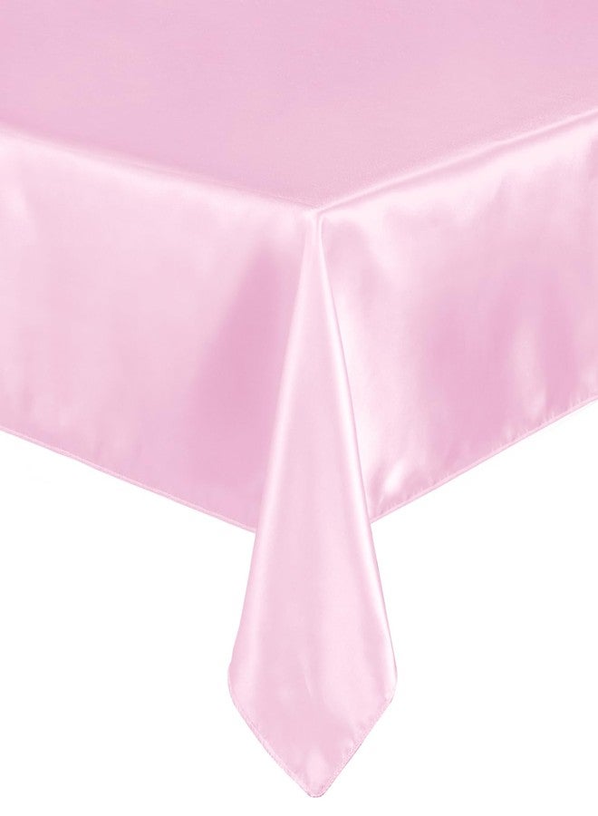Cobedzy 72 Inch Satin Square Tablecloth Overlay, 6 Pcs Pink Square Tablecloth Cover, Wrinkle-Free Table Cover, Stain-Resistant Fabric for Party, Wedding, Banquet Table Decoration - Image 5