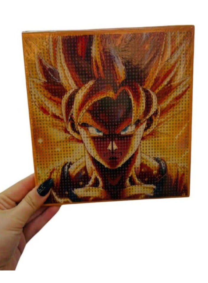 Diamond Painting Kit for Kids Develop Focus Skills and Patience, Improve Visual Coordination 20 X 20 cm (Goku)