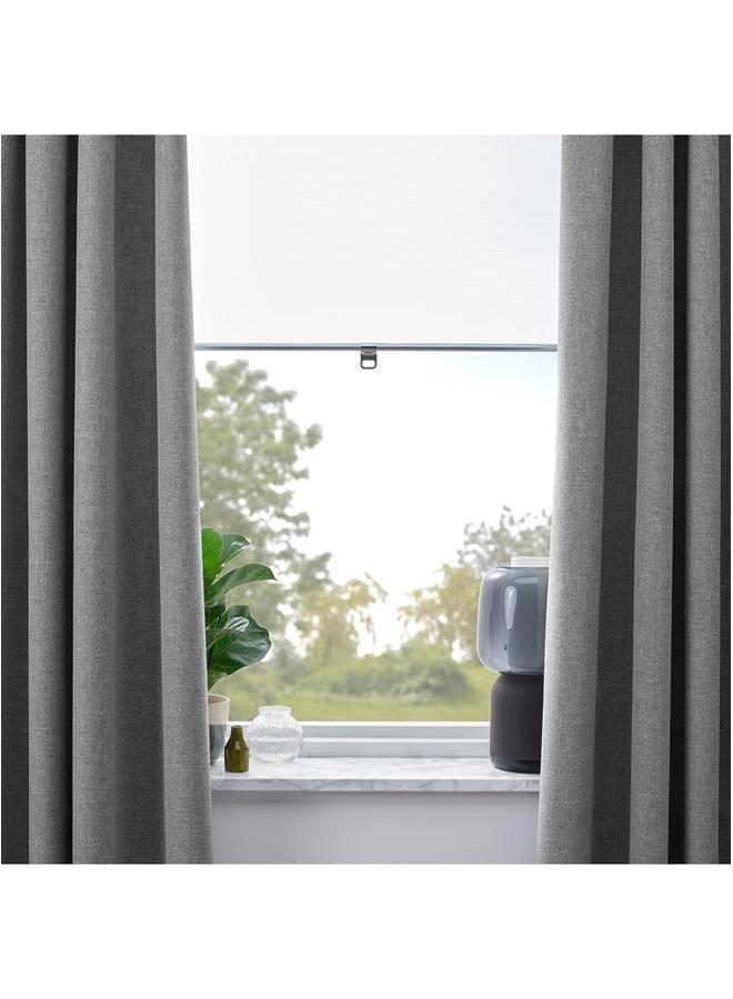 Block Out Curtains 1 Pair Grey 135X300 Cm