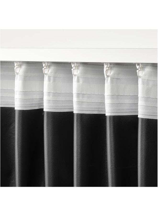 Block Out Curtains 1 Pair Grey 135X300 Cm
