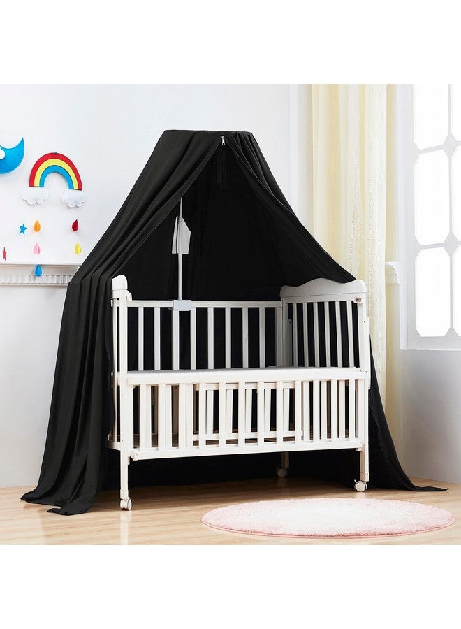 Mengersi Blackout Sleep Tent Crib Tent with Canopy Frame for Toddlers,Crib and Pack N Play Bed Blackout Cover Baby Sleep Tent,Travel Tent Canopy Portable Privacy Tent (Black) - Image 2