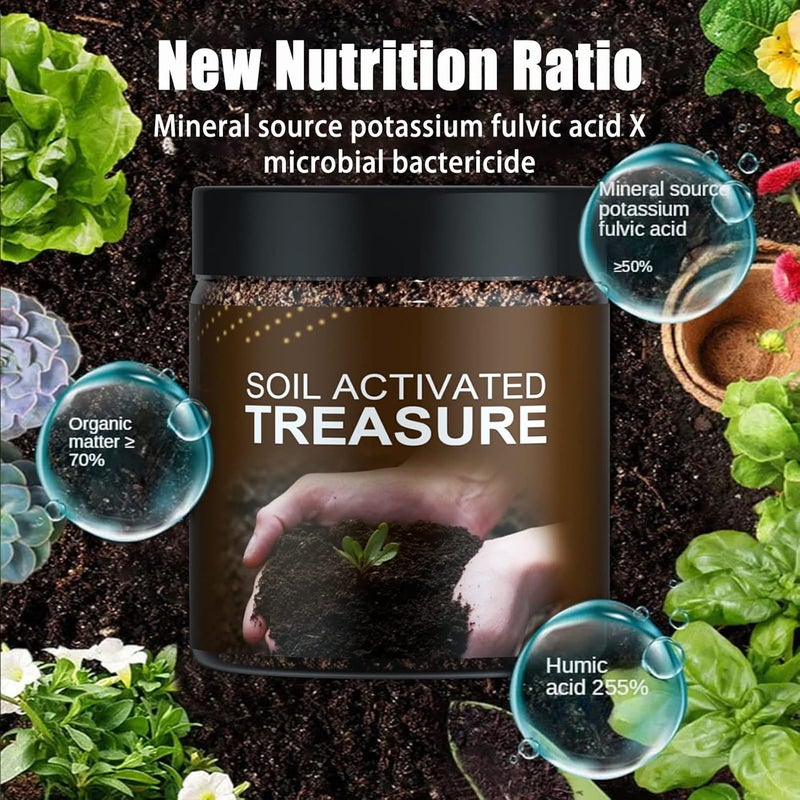 woobles Soil Activated Treasure-You Will Be Amazed! Indoor Plant Fertilizer, Soil Activated Treasure, Fertilizer for Plants Flower Lawn, Improve Plant Growth (100g,1Pcs) 100g 1Pcs - Image 2