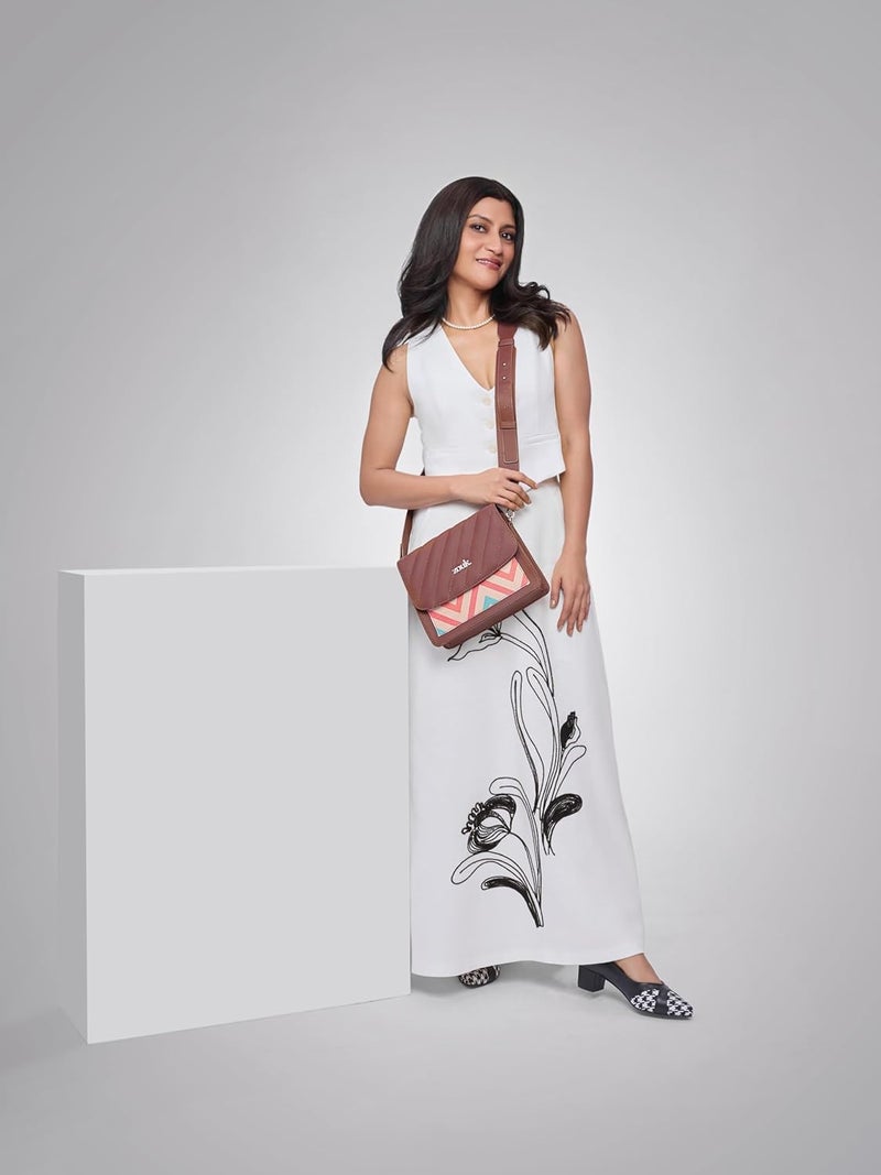 ZOUK حقيبة كتف بسحاب من الجلد النباتي للنساء والفتيات - Image 2