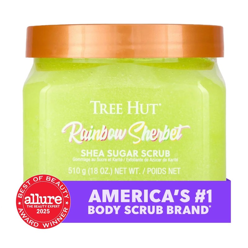 Tree Hut Rainbow Sherbet Shea Sugar Scrub, Exfoliating Body Scrub Removes Dead, Dry Skin for a Soft & Hydrated Feel, Nourishing Essential Body Care, 18 fl oz. - Image 3