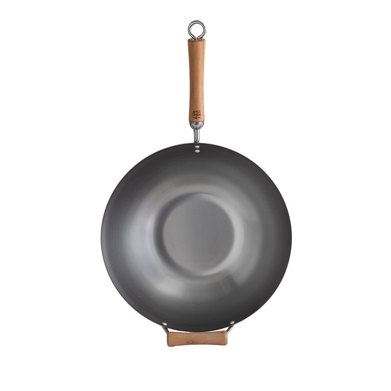 JOYCE CHEN Classic Series 14-Inch Carbon Steel Wok with Birch Handles - Image 2