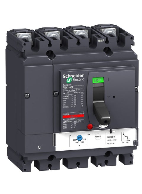 Schneider Breaker Compact NSX 630 circuit Breaker Compact NSX160F  TMD  160 A  4 poles 3d LV430640