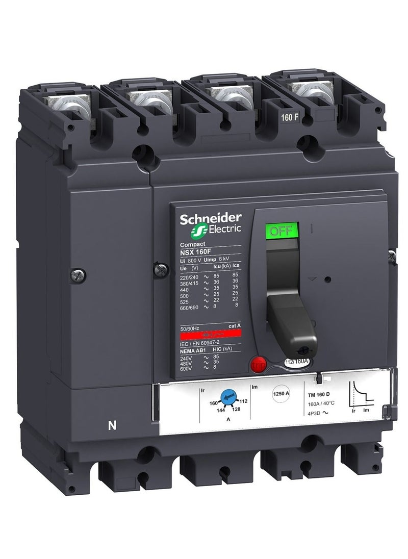 Schneider Breaker Compact NSX 630 circuit Breaker Compact NSX160F  TMD  160 A  4 poles 3d LV430640