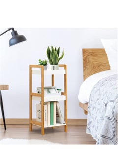 LINGWEI Bamboo Bathroom Stand Corner Shelf Multipurpose 3 Layer Bathroom Organizer Kitchen Storage Organizer Plant Stand Bamboo Bathroom Shelf Wooden Towel Holder  - Image 2