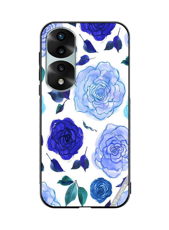 VR CREATIVE Protective Case Cover For Honor 70 Pro Blue Smot Flower Design Multicolour - Image 1